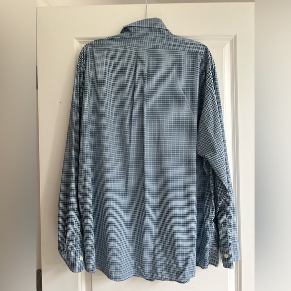 Brooks Brothers Nylon Performance Stretch Button Down Shirt Green and Blue check - Picture 3 of 3